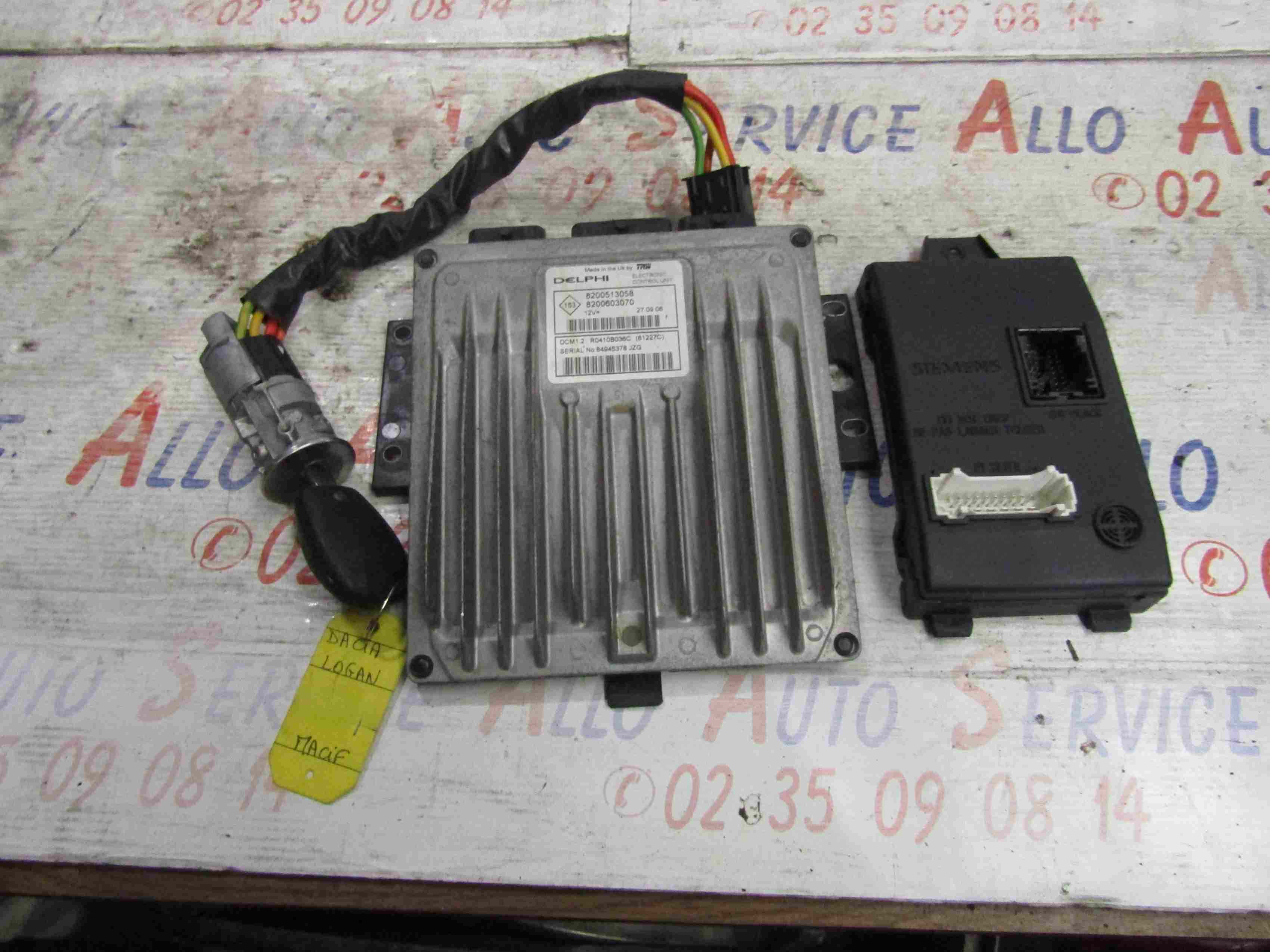 Kit de demarrage 
DACIA Logan MCV 1 Phase 1 1.5 dci 70 cv

REF Calculateur Delphi: 8200513058/8200603070
REF Calculateur Siemens: 8200296328B
1 Neiman + 1 Clé

11.2007
Frais de port sur devis

